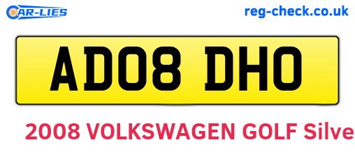 AD08DHO are the vehicle registration plates.