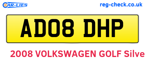 AD08DHP are the vehicle registration plates.