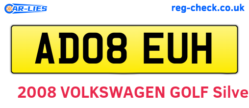 AD08EUH are the vehicle registration plates.
