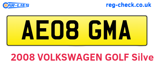 AE08GMA are the vehicle registration plates.