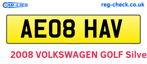 AE08HAV are the vehicle registration plates.