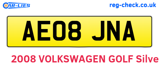 AE08JNA are the vehicle registration plates.