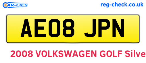 AE08JPN are the vehicle registration plates.