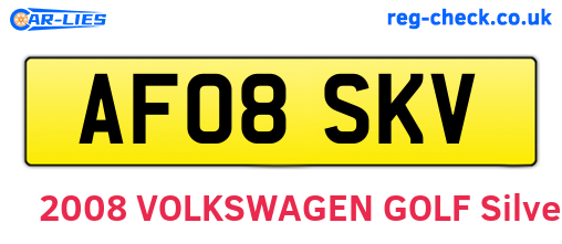AF08SKV are the vehicle registration plates.
