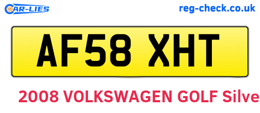 AF58XHT are the vehicle registration plates.