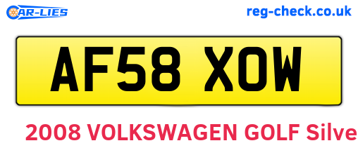 AF58XOW are the vehicle registration plates.