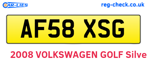 AF58XSG are the vehicle registration plates.