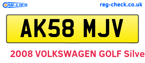 AK58MJV are the vehicle registration plates.