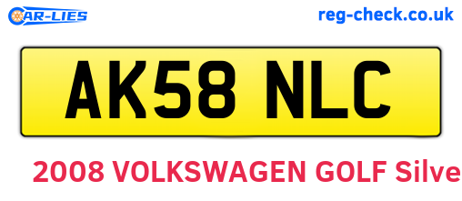 AK58NLC are the vehicle registration plates.