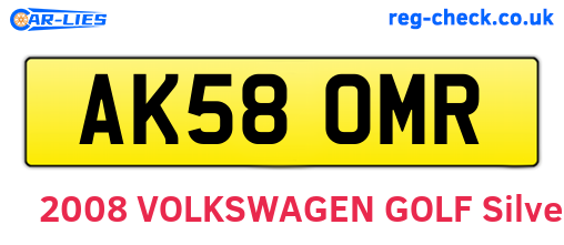 AK58OMR are the vehicle registration plates.