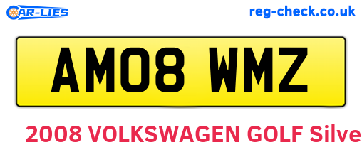 AM08WMZ are the vehicle registration plates.