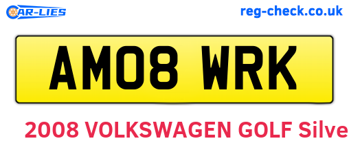 AM08WRK are the vehicle registration plates.
