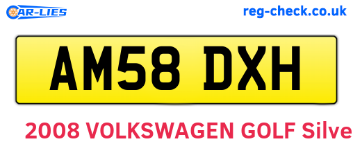 AM58DXH are the vehicle registration plates.
