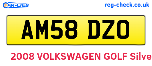 AM58DZO are the vehicle registration plates.