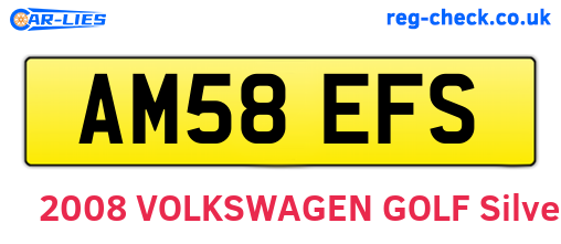 AM58EFS are the vehicle registration plates.