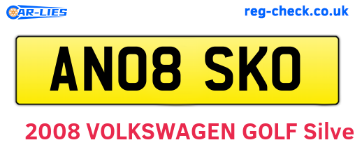 AN08SKO are the vehicle registration plates.