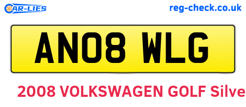 AN08WLG are the vehicle registration plates.