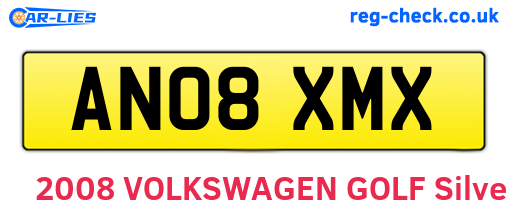 AN08XMX are the vehicle registration plates.