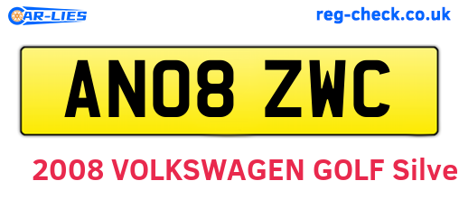 AN08ZWC are the vehicle registration plates.