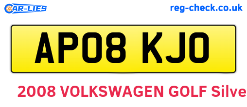 AP08KJO are the vehicle registration plates.