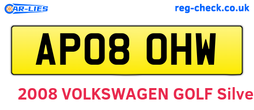 AP08OHW are the vehicle registration plates.