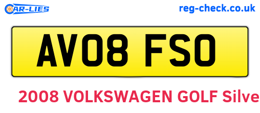 AV08FSO are the vehicle registration plates.