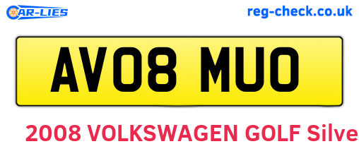 AV08MUO are the vehicle registration plates.