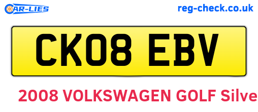 CK08EBV are the vehicle registration plates.