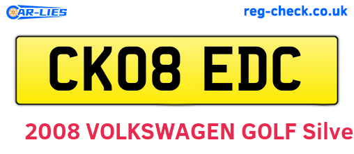 CK08EDC are the vehicle registration plates.