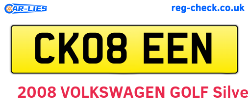 CK08EEN are the vehicle registration plates.