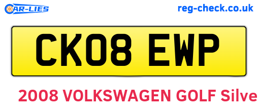 CK08EWP are the vehicle registration plates.