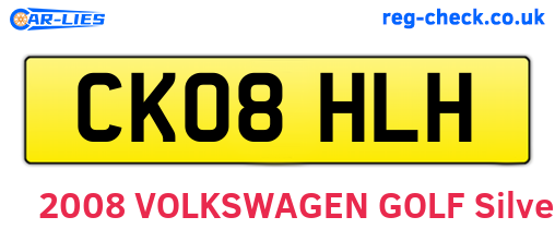 CK08HLH are the vehicle registration plates.