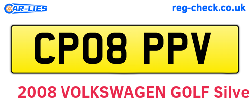 CP08PPV are the vehicle registration plates.