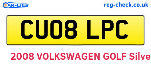 CU08LPC are the vehicle registration plates.