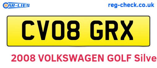 CV08GRX are the vehicle registration plates.