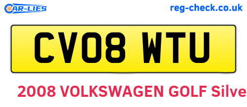 CV08WTU are the vehicle registration plates.