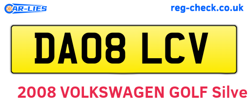 DA08LCV are the vehicle registration plates.