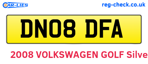 DN08DFA are the vehicle registration plates.