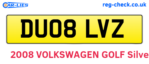 DU08LVZ are the vehicle registration plates.