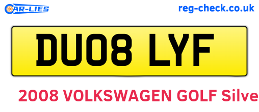 DU08LYF are the vehicle registration plates.