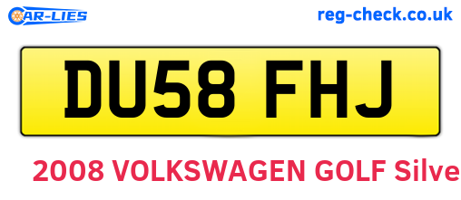 DU58FHJ are the vehicle registration plates.