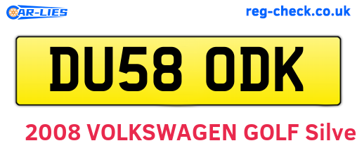 DU58ODK are the vehicle registration plates.