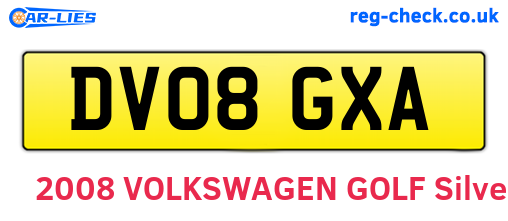 DV08GXA are the vehicle registration plates.