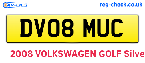 DV08MUC are the vehicle registration plates.
