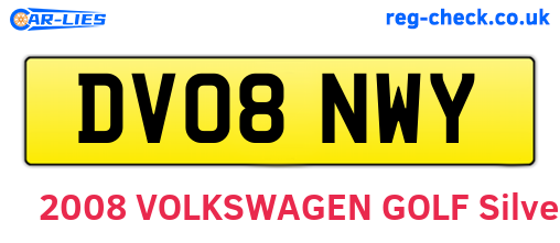 DV08NWY are the vehicle registration plates.