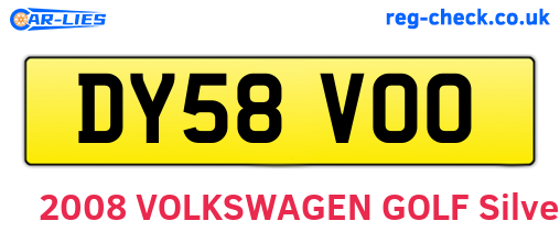 DY58VOO are the vehicle registration plates.