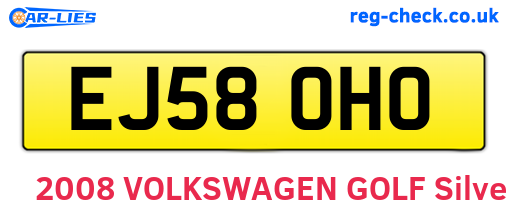 EJ58OHO are the vehicle registration plates.