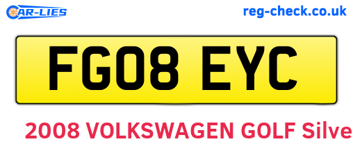 FG08EYC are the vehicle registration plates.