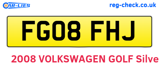 FG08FHJ are the vehicle registration plates.