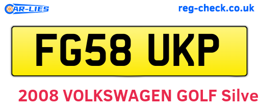 FG58UKP are the vehicle registration plates.